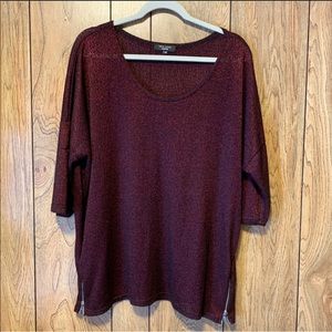 NEW LOOK | Burgundy Pullover Zipper Top
